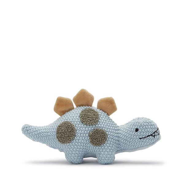 baby dino toy chrochet style pale blue side profile