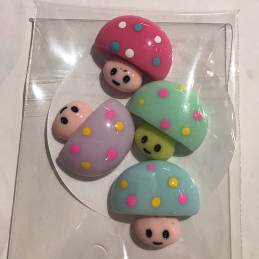 Stick on Mushrooms with Faces - Set of 4